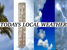 LOCAL WEATHER REPORT MONDAY 8-10-26