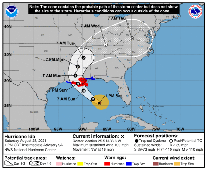 105 mph winds now Ida 4 pm report • Navarre Newspaper