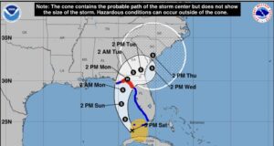 HURRICANE WARNINGS ISSUED 4 PM