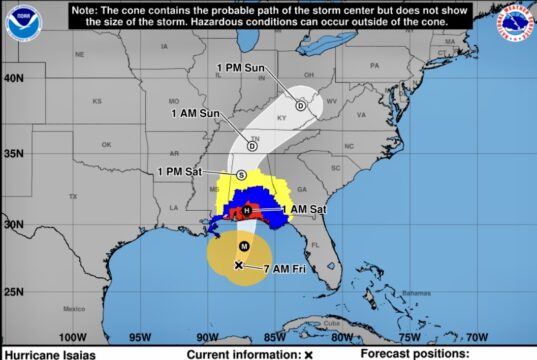 Isaias is a category 3 hurricane